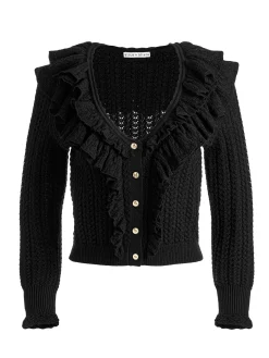 Alice and Olivia EILEEN RUFFLE CARDIGAN
