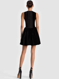 Alice and Olivia ELLA VELVET MINI DRESS