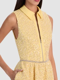 Alice and Olivia ELLIS EMBELLISHED MINI DRESS