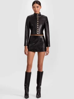 Alice and Olivia EMERSON VEGAN MILITARY JACKET