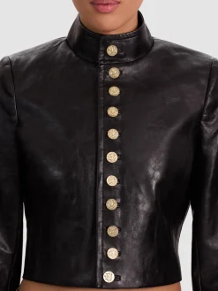 Alice and Olivia EMERSON VEGAN MILITARY JACKET