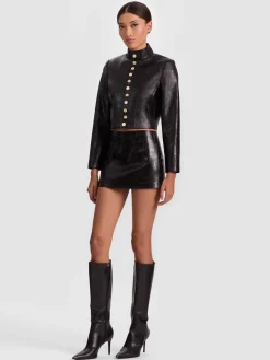 Alice and Olivia EMERSON VEGAN MILITARY JACKET