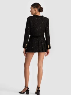 Alice and Olivia EMILIE EMBELLISHED TWEED MINI SKORT