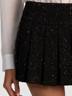 Alice and Olivia EMILIE EMBELLISHED TWEED MINI SKORT