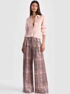 Alice and Olivia ERIC VEGAN SNAKESKIN PANT