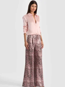 Alice and Olivia ERIC VEGAN SNAKESKIN PANT