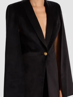 Alice and Olivia ESTHER VELVET CAPE BLAZER