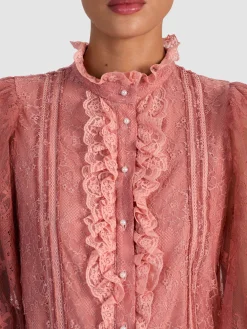 Alice and Olivia EUGENIA LACE BLOUSE