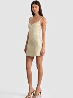 Alice and Olivia EVE EMBROIDERED MINI DRESS