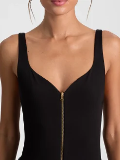 Alice and Olivia EVE ZIP FRONT BODYSUIT