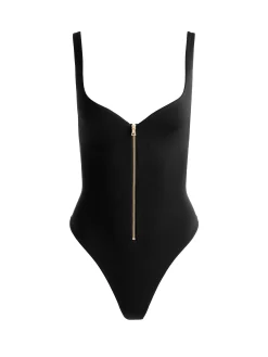 Alice and Olivia EVE ZIP FRONT BODYSUIT
