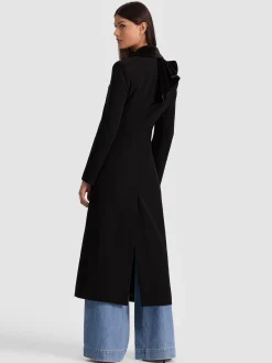 Alice and Olivia FAIE SLIM RUFFLE MAXI BLAZER