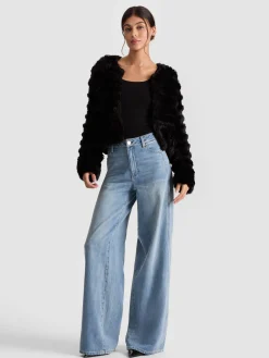Alice and Olivia FAWN FAUX FUR JACKET