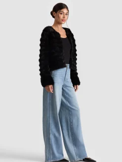 Alice and Olivia FAWN FAUX FUR JACKET