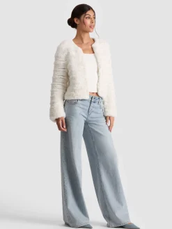 Alice and Olivia FAWN FAUX FUR JACKET