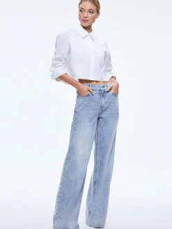 Alice and Olivia FINELY CROPPED BUTTON DOWN