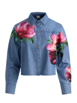 Alice and Olivia FINELY DENIM BUTTON DOWN