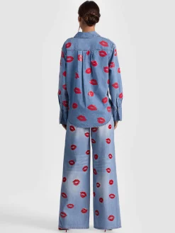 Alice and Olivia FINELY OVERSIZED BUTTON DOWN