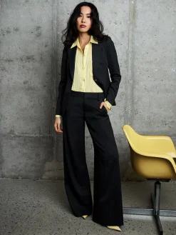 Alice and Olivia FINELY PINSTRIPED BUTTON DOWN