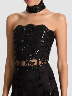 Alice and Olivia GEORGIE EMBELLISHED LACE JUMPSUIT