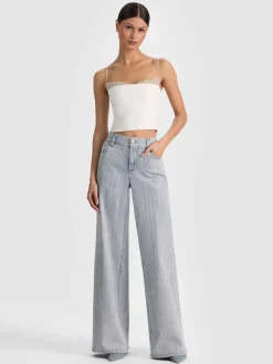 Alice and Olivia HALLIE EMBELLISHED PEEKABOO TOP