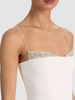 Alice and Olivia HALLIE EMBELLISHED PEEKABOO TOP