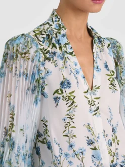 Alice and Olivia ILAN BUTTON DOWN BLOUSE