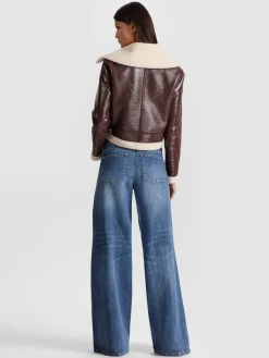 Alice and Olivia ISAIAH FAUX SHEARLING JACKET