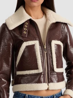 Alice and Olivia ISAIAH FAUX SHEARLING JACKET