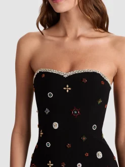 Alice and Olivia IVA EMBELLISHED MINI DRESS