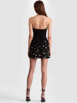 Alice and Olivia IVA EMBELLISHED MINI DRESS