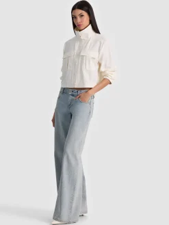 Alice and Olivia JAMES FUNNEL NECK CROPPED PARKA