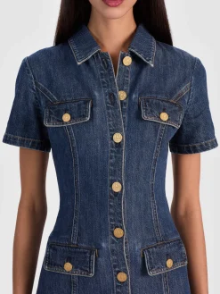 Alice and Olivia JAMIE DENIM MINI DRESS