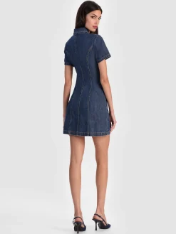 Alice and Olivia JAMIE DENIM MINI DRESS