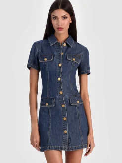Alice and Olivia JAMIE DENIM MINI DRESS