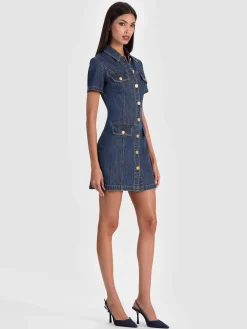 Alice and Olivia JAMIE DENIM MINI DRESS