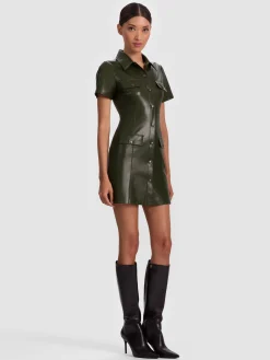 Alice and Olivia JAMIE VEGAN MINI DRESS