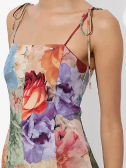 Alice and Olivia JEANETTE PANELED MIDI DRESS