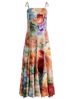 Alice and Olivia JEANETTE PANELED MIDI DRESS