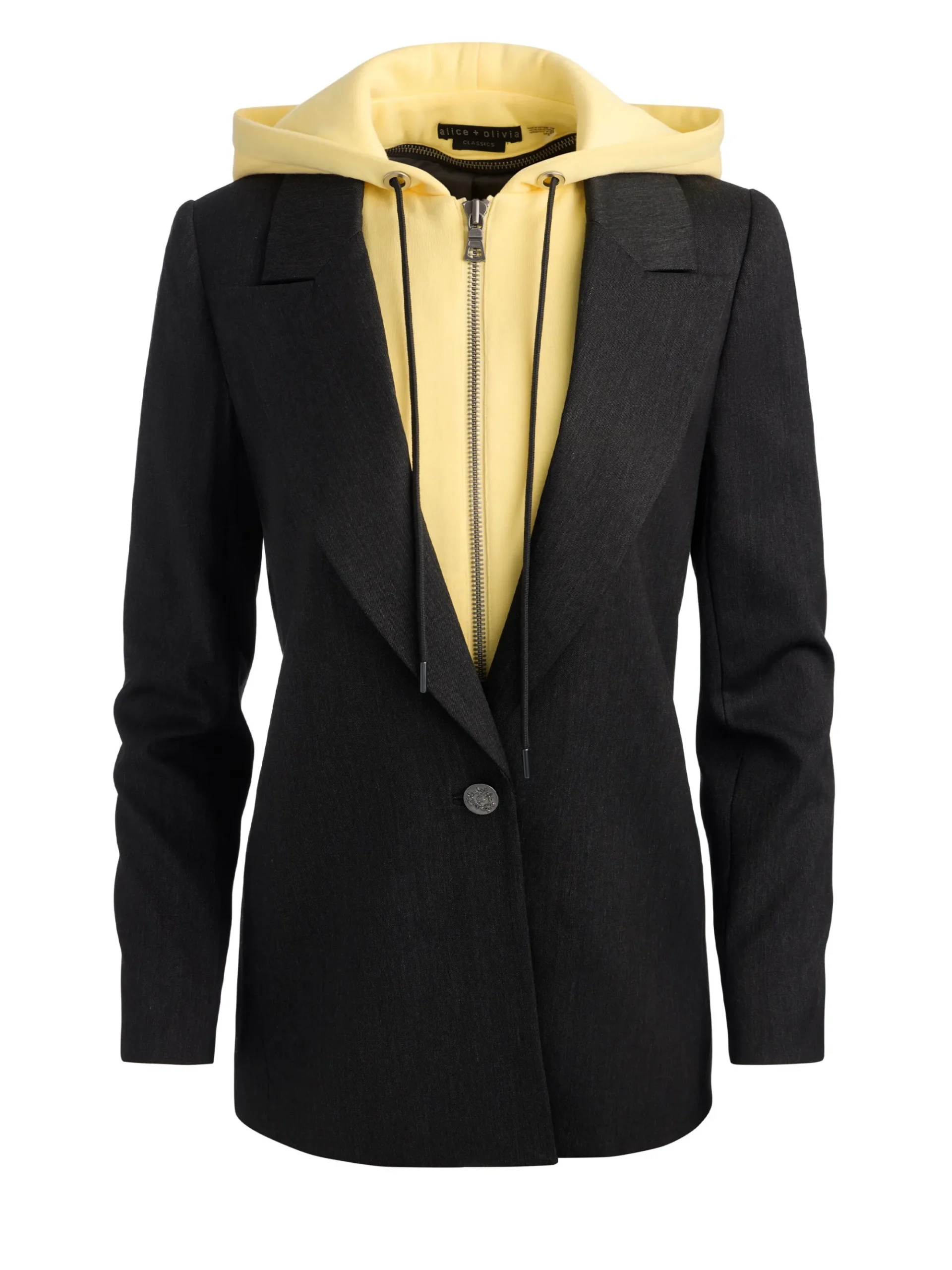 Alice and Olivia JORDAN BLAZER WITH REMOVABLE HOODIE