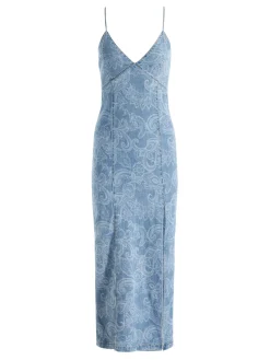 Alice and Olivia JULIETTA DENIM MIDI DRESS