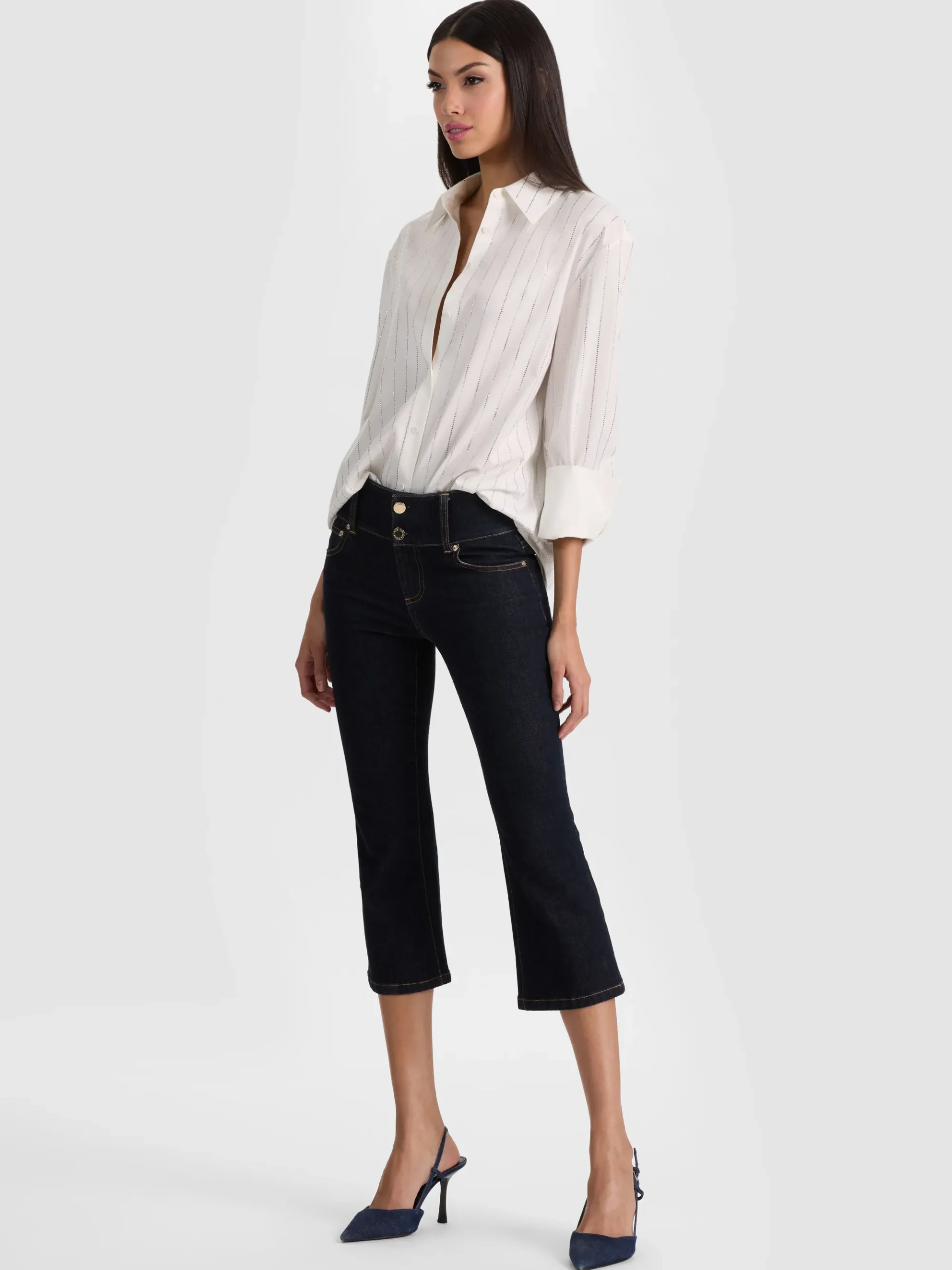 Alice and Olivia KAI LOW RISE CAPRI JEAN
