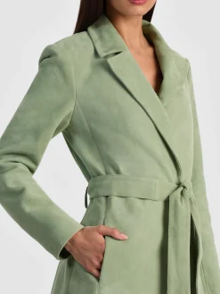 Alice and Olivia KARLEY SUEDE WRAP COAT