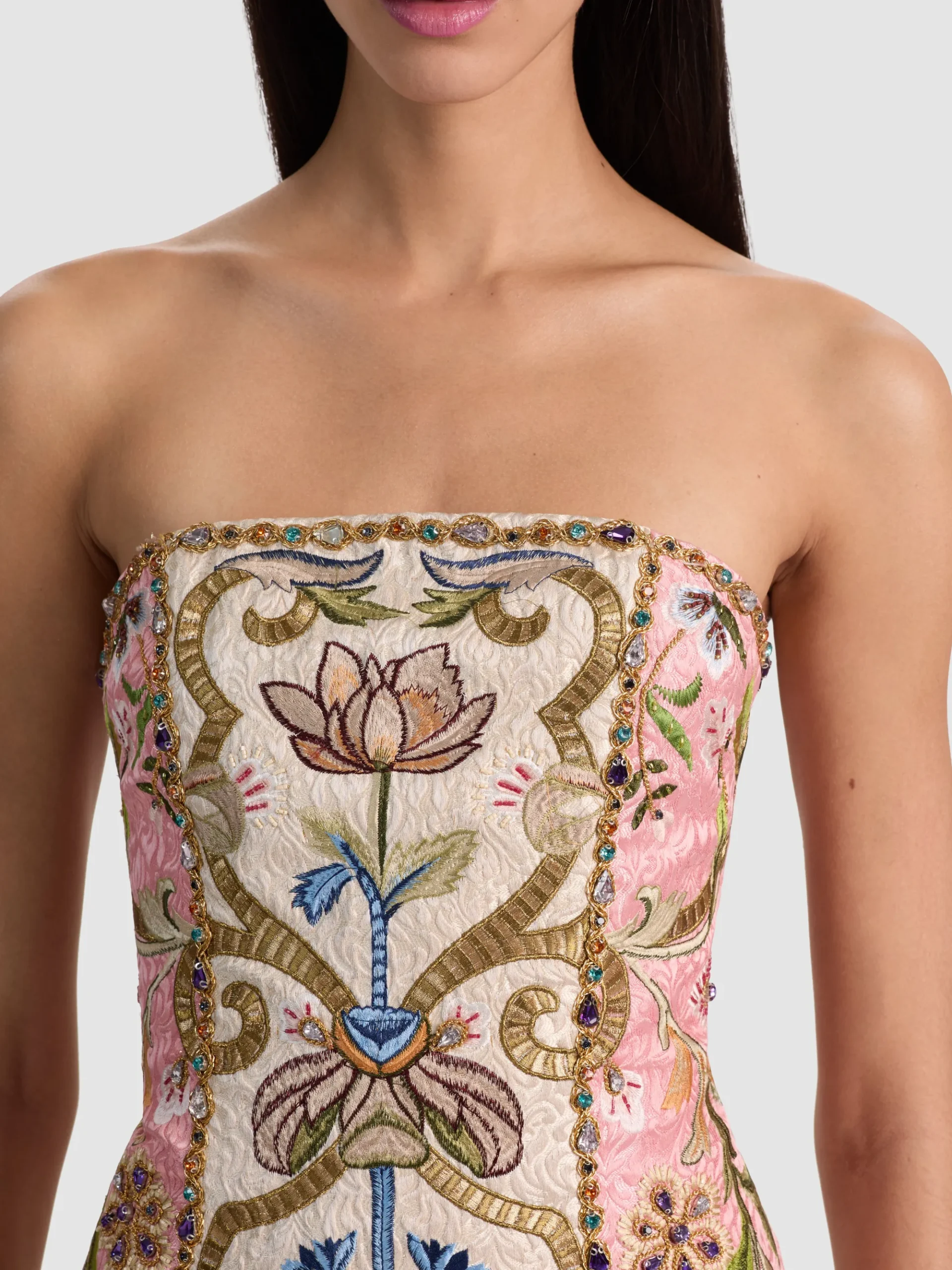 Alice and Olivia KATIA EMBROIDERED MINI DRESS