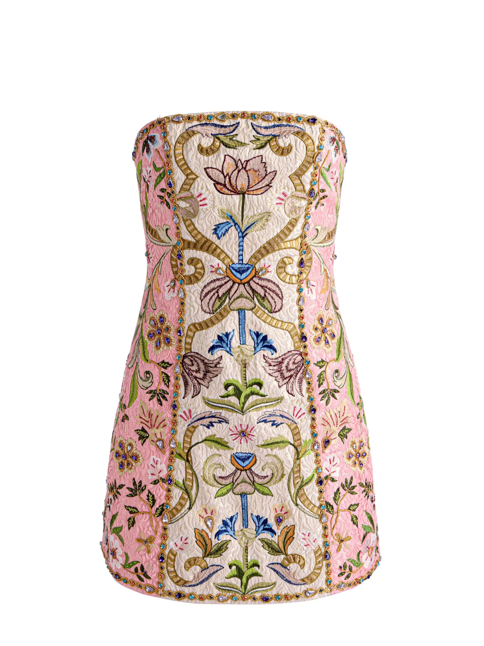 Alice and Olivia KATIA EMBROIDERED MINI DRESS
