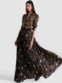 Alice and Olivia KATZ PLEATED MAXI SKIRT