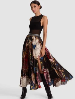 Alice and Olivia KATZ PLEATED MAXI SKIRT