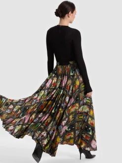 Alice and Olivia KATZ PLEATED MAXI SKIRT