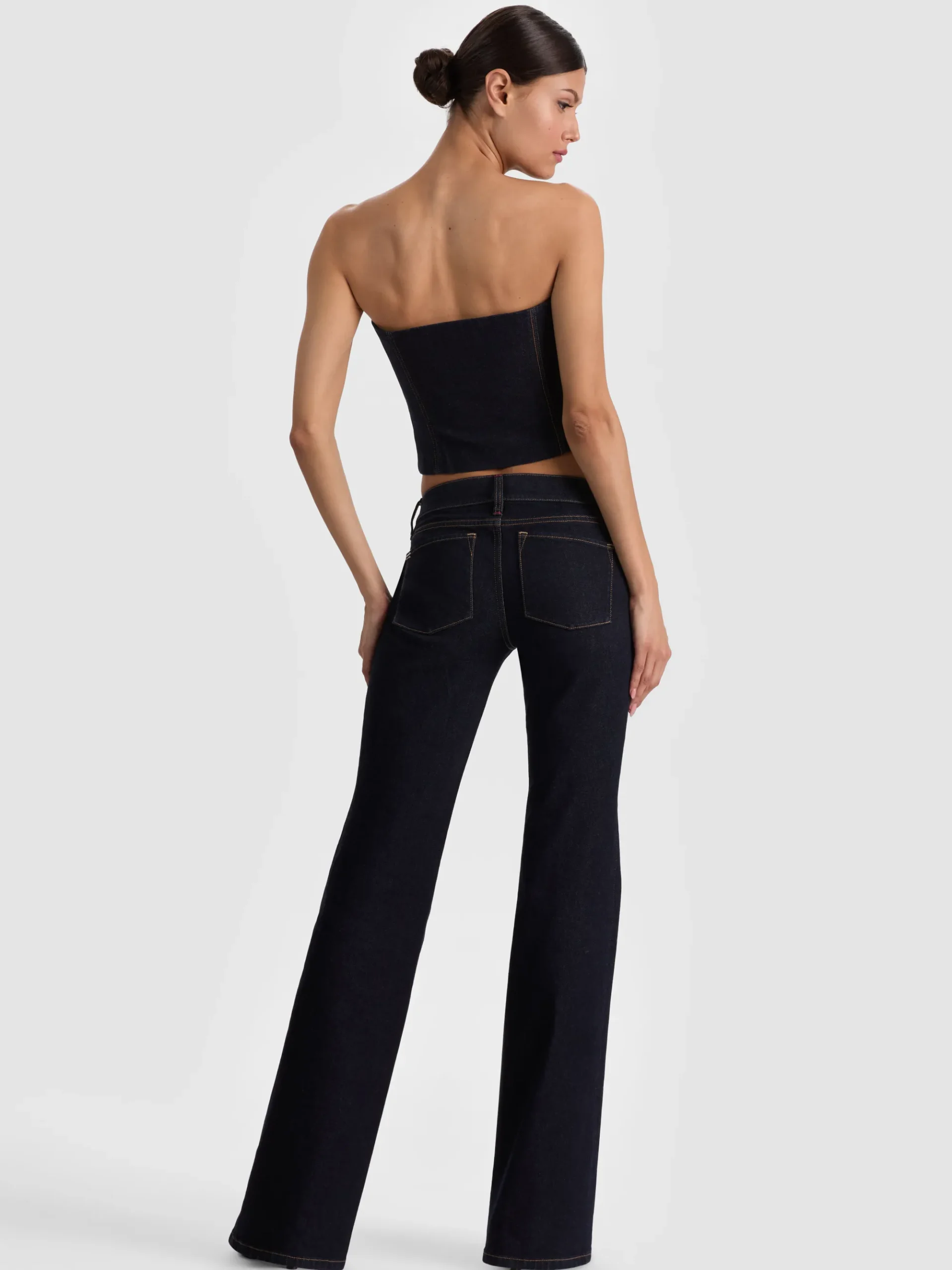 Alice and Olivia KELCEY STRAPLESS DENIM VEST