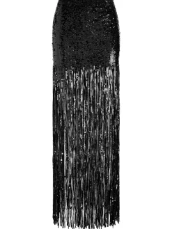 Alice and Olivia KENDRA SEQUIN FRINGE MAXI SKIRT